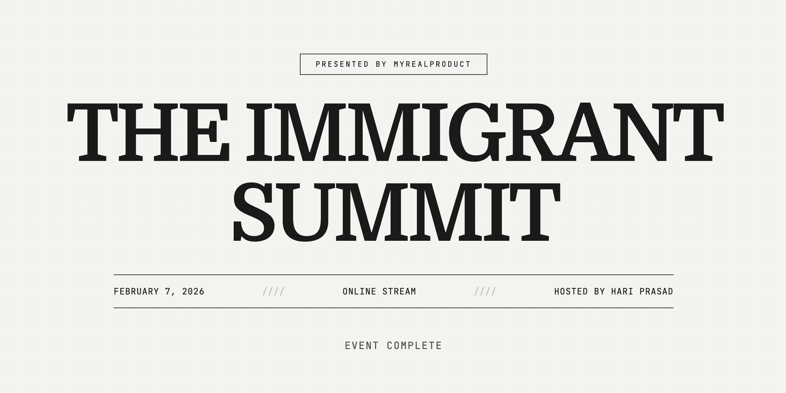 The Immigrant Summit
